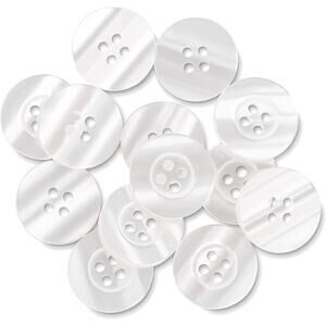 Clear Button Plastic 4 Hole Button 24L Sewing Button 0.6 inch Pack of 12